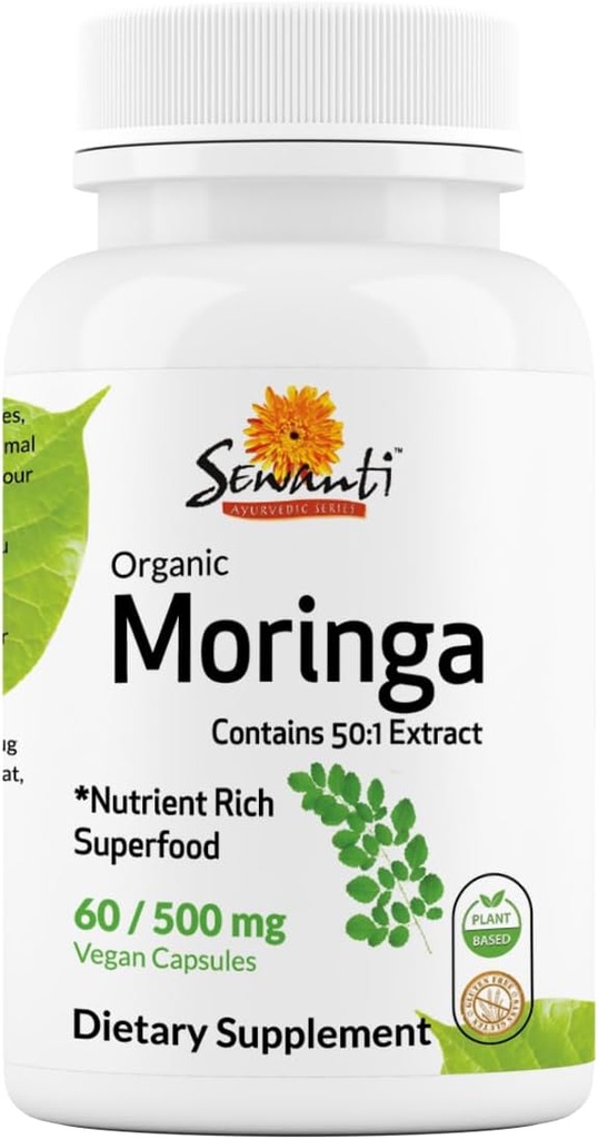 Sewanti Organic Moringa Capsules 高概率 - Immune System and Energy Booster - 天然超食品促进生命力和解毒支持 60 Capsules 500mg