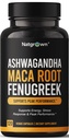 Ashwagandha Maca Root Fenugreek 提取卡普勒斯男女补充剂-维根药丸(120个计数)