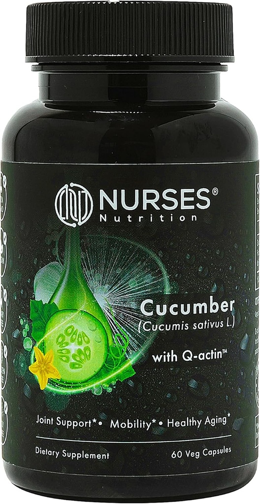 临床研究 – 联合健康与恢复 – 与Q Actin 的Premium Cucumber补充 – 2个月供应 – 60 Capsules – 第三方测试 – Vegan Gluten Free