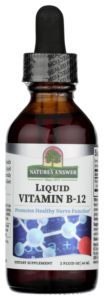 Nature's Answer Liquid Vitamin B-12 | Promotes Healthy Nerve Function & Energy Levels | Naturally Flavored & Gluten-Free 2oz