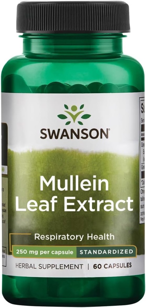Swanson Mullein 叶片提取 - 标准化250mg 60卡普尔