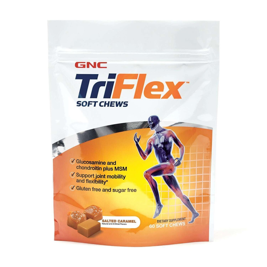GNC TriFlex软壳、盐焦糖、60软壳、支持联合保健