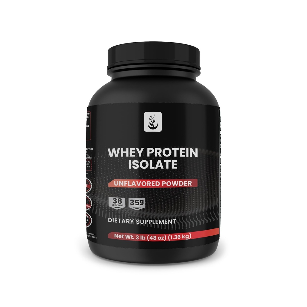 原始证书 Whey 蛋白质隔离剂, 3磅, 瞬间化, 无味