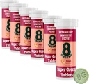 8 Greens SuperGreens 板块 QQ Super Greens 粉末超级食品 代谢豁免和焦点 每日绿种 Effervescent 板块 有机: Aloe Vera, Spiruina, Chlorella, Peach, Tube 60 services.