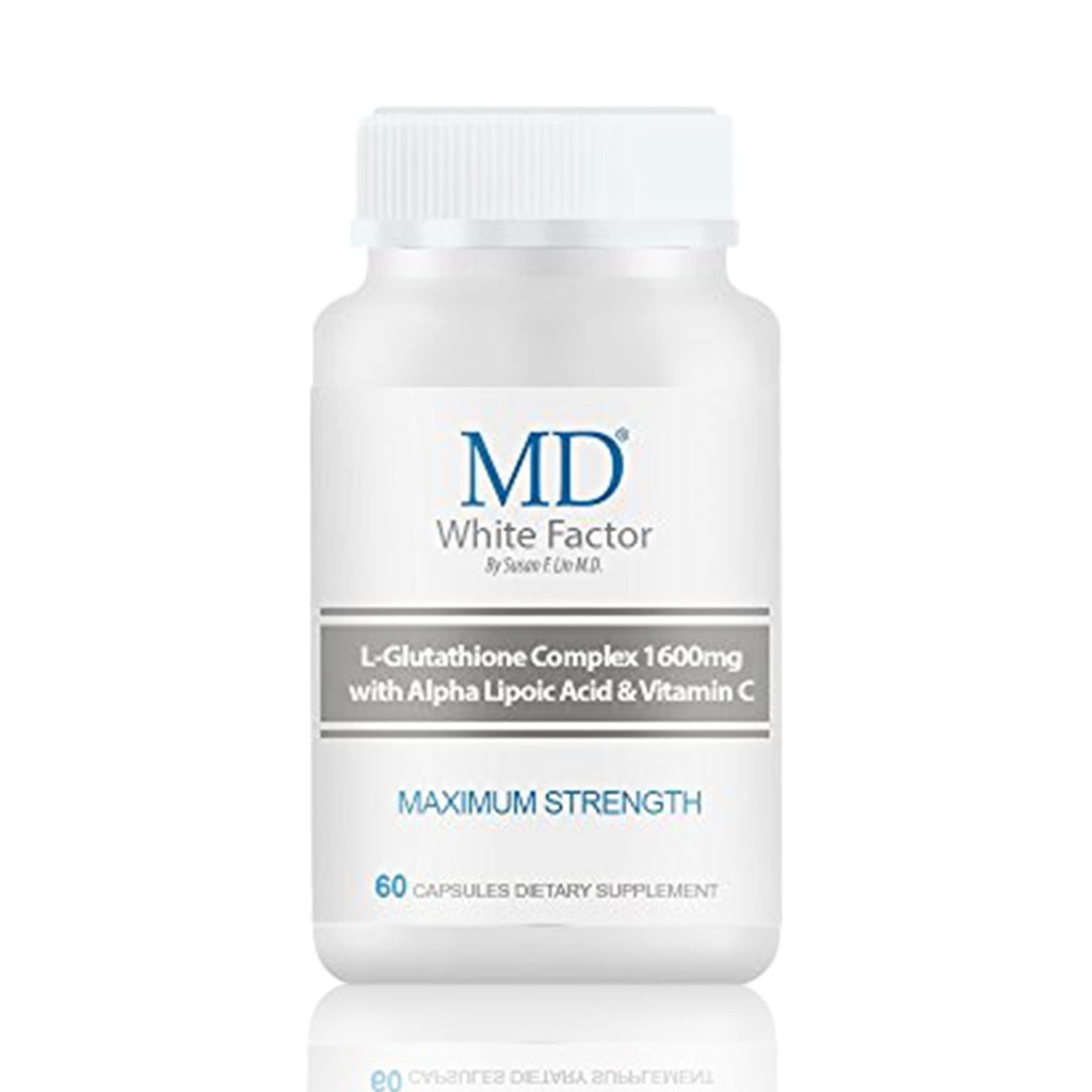 MD 白色因子 -- -- 含有有效抗氧化剂、维生素C和脂酸的Glutathione补充剂 -- -- (60个卡普尔)