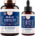 WINDSOR BOTANICALS 维冈维生素B12和男性生育率补充剂,配有麦卡根-能源和生育率包