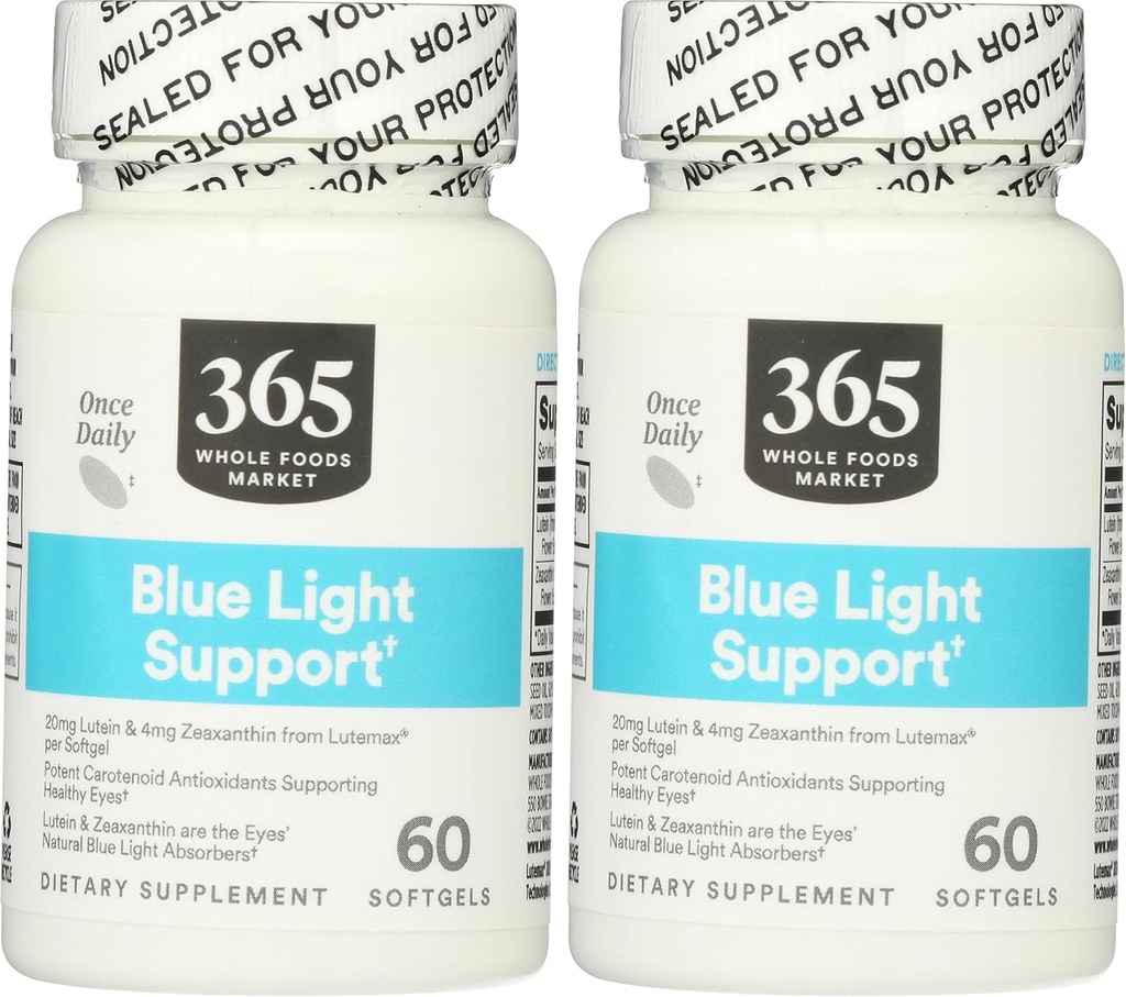 全食品市场,Lutein 20mg Zeaxanthin, 60 Counter (Pack of 2)