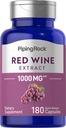 Piping Rock Red Wine Capsules 1000mg = 180 Counter = + Non-GMO, Gluten 免费补编