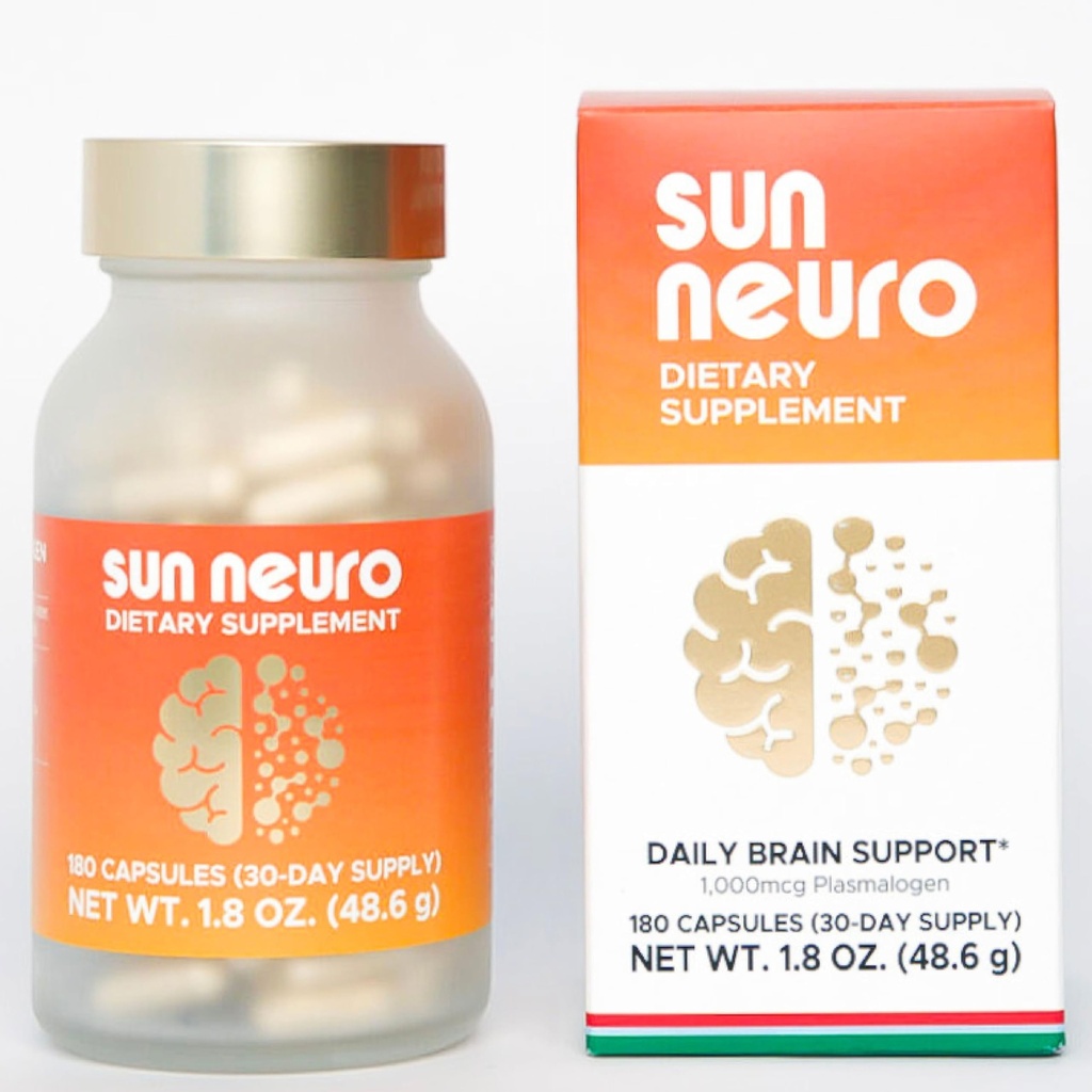 Sun Chlorella Sun Neuro Notropic Brain 补充 - 每日记忆浓度和男女焦点补充 - 海菠萝的天然等离子体增殖剂 - 180 Capsules