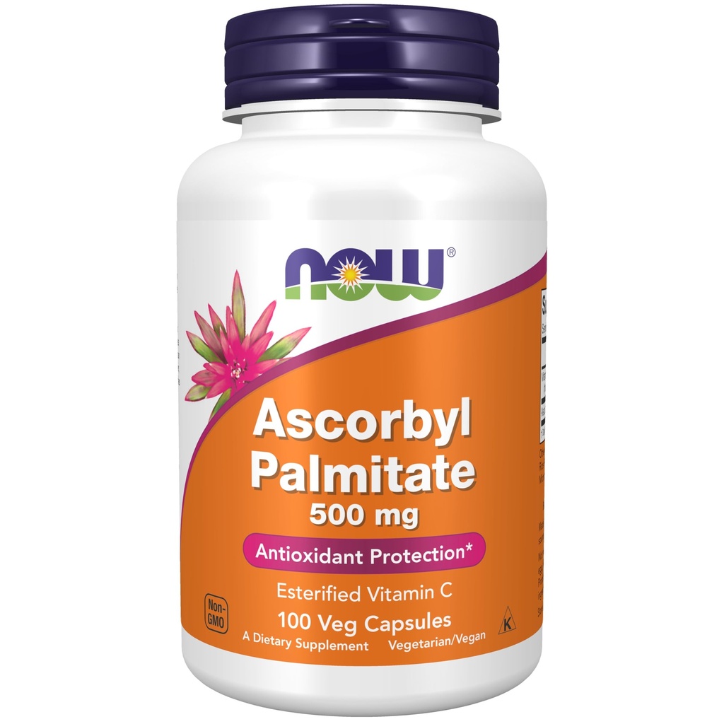 NOW 补充剂,Ascorbyl Palmitate 500 mg, Esterized Vitamin C, 抗氧化剂保护*, 100 Veg Capsules