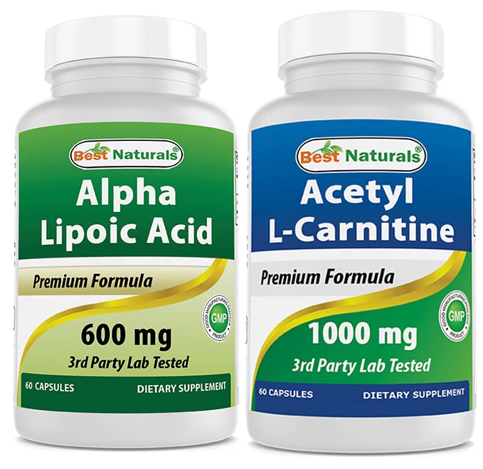 最佳天然物 Alpha Lipoic Acid 600 毫克和乙酰L-Carnitine 1000毫克