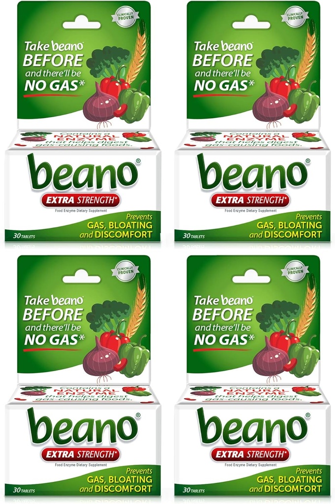 Beano Ultra 800,气体预防和消化酶补充,30 CT,4 Pack