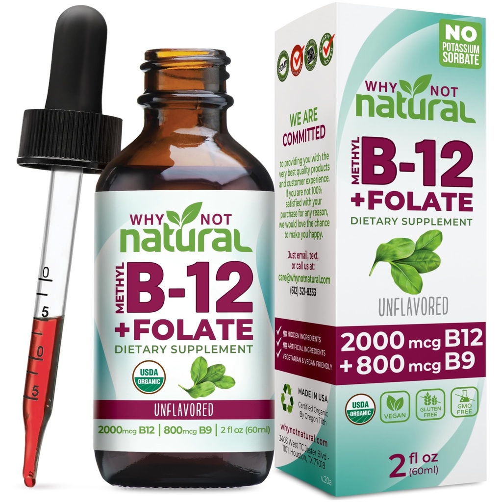 为什么不是天然维生素B12 液体加Folate - 有机亚语超强 Vegan Drops - 富利尼克的甲基补充剂