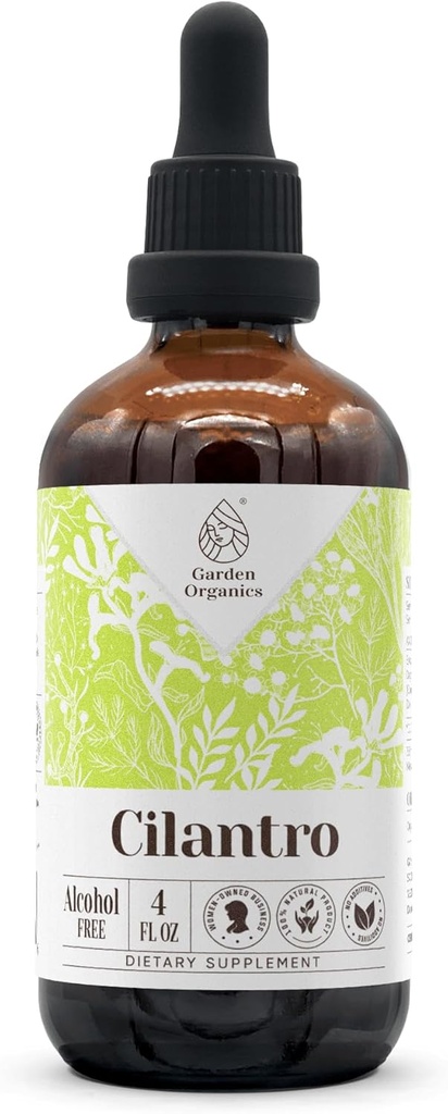 CILANTRO 无酒精天然小叮当提取器、免疫系统助推器、100%CILANTRO干叶制成的液体滴(4 fl oz)