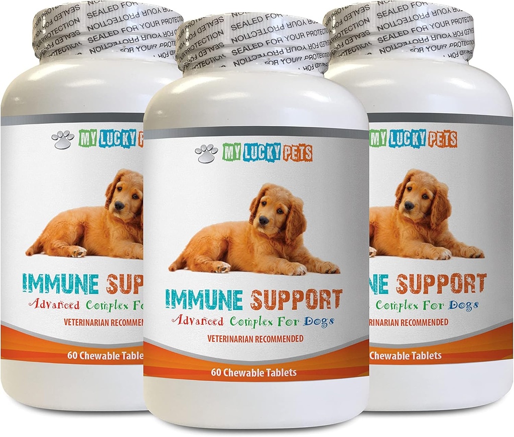 狗的免疫性标准支持 - 狗的免疫性支持 - 总体健康与福利 - ANTIOXIDANT - 液体健康 - 狗的免疫性有机蘑菇混合物 - 3瓶(180 处理)