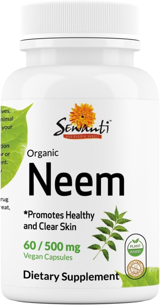 Sewanti Neem Capsules - 高潜力抽取 Capsule, 皮肤健康和免疫支持草药补充剂 - 消化平衡 Capsules 500 mg