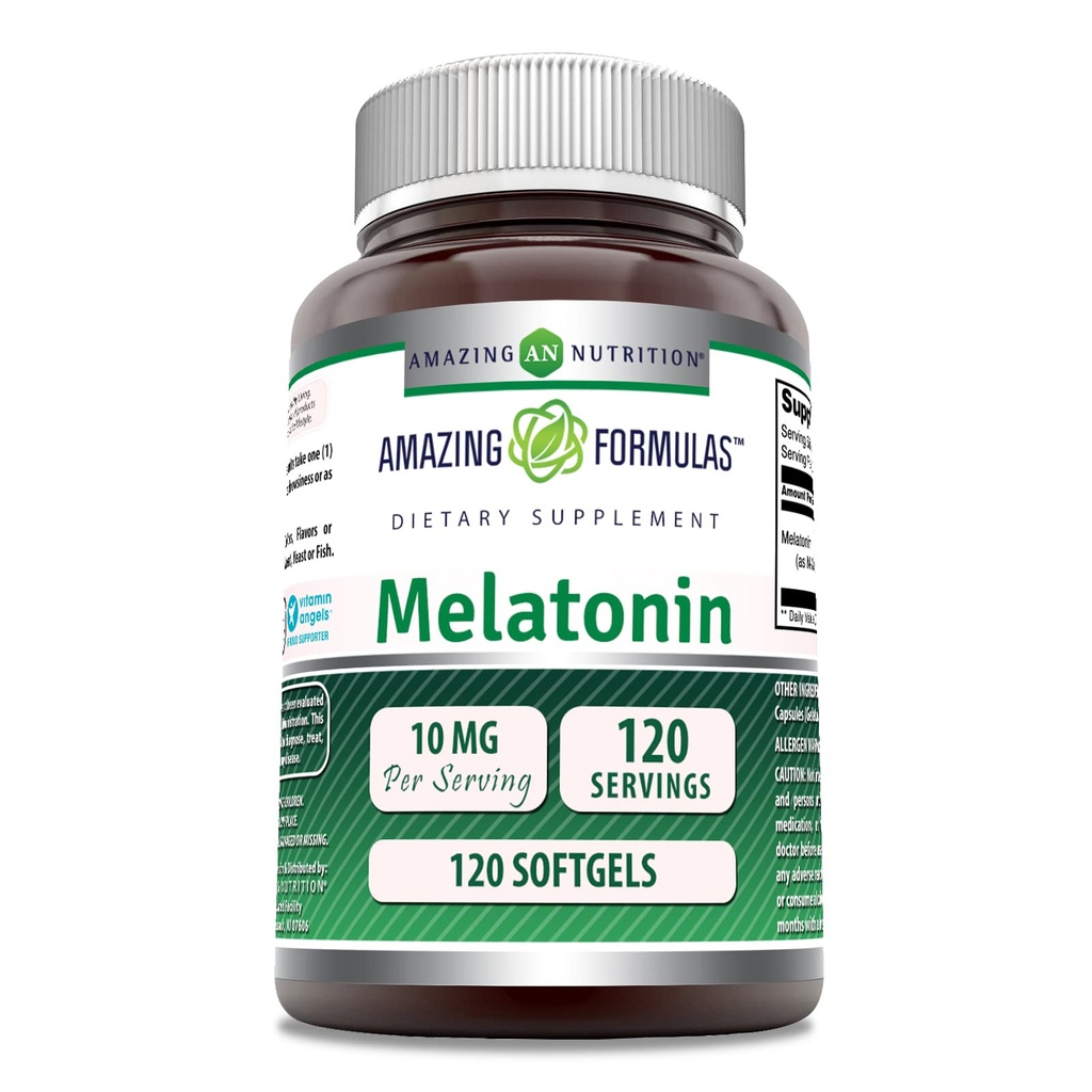 令人惊奇的营养美拉图宁 10mg软胶 补充 QQ Non-GMO QQ Gluten Free QQ 在美国制造(120计数)