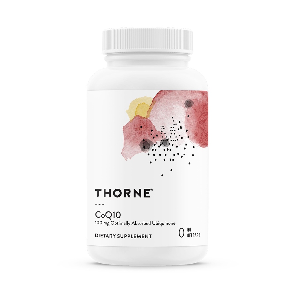 THORNE - CoQ10 - 100mg 最佳吸收 Ubiquinone 补充剂 - 支持心脏健康,脑功能,细胞能生产与健康衰老* - 第三方认证 - 无胶 - 60软胶