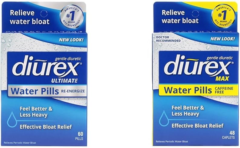 Diurex 终极再增强60名马克斯·卡菲内自由伯爵 48名最大强水药丸 Bloat 救济桶