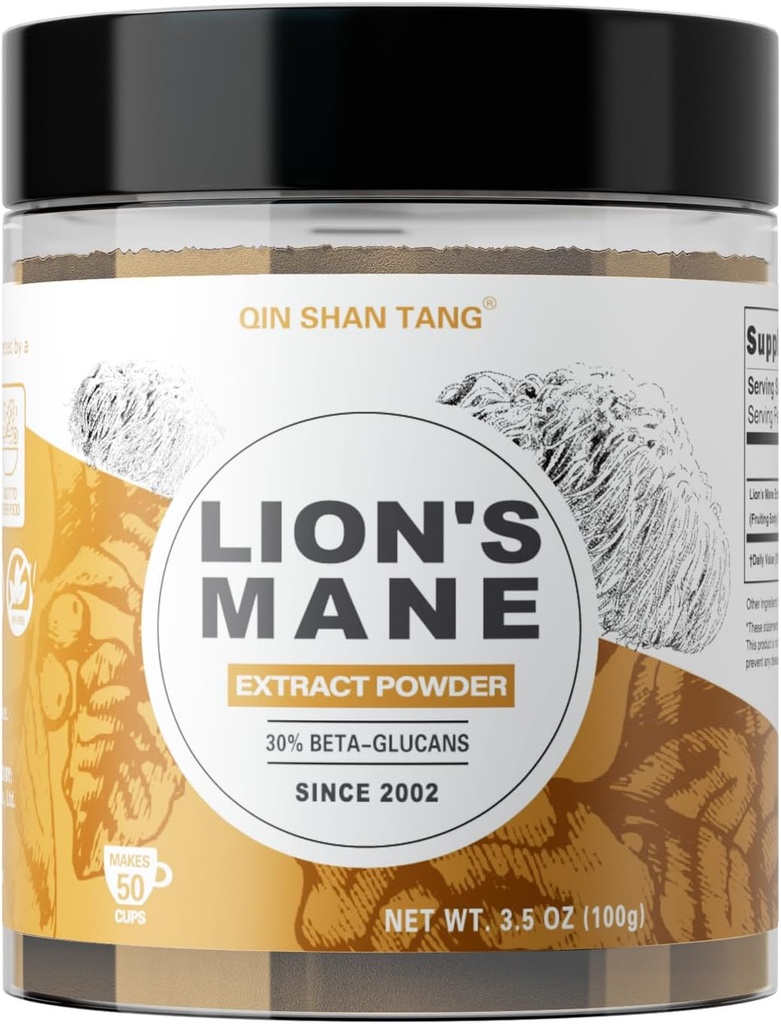 Lion's Mane Mushroom Powder, Real Fruiting Body extract - 100g, Brain Remember and Focus, 30% Beta-glucans (英语:Beta-glucans))的大脑补充剂,真实水果体提取-100g,记忆和焦点,30%Beta-glucans