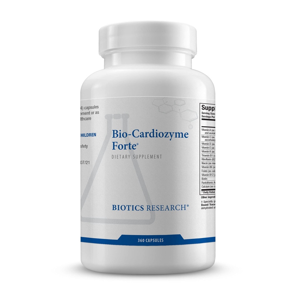 生物研究 Bio Cardozyme Forte 健康心脏 多维特敏, 广谱配方 设计支持心血管健康和功能,强抗氧化剂 支持360卡普尔