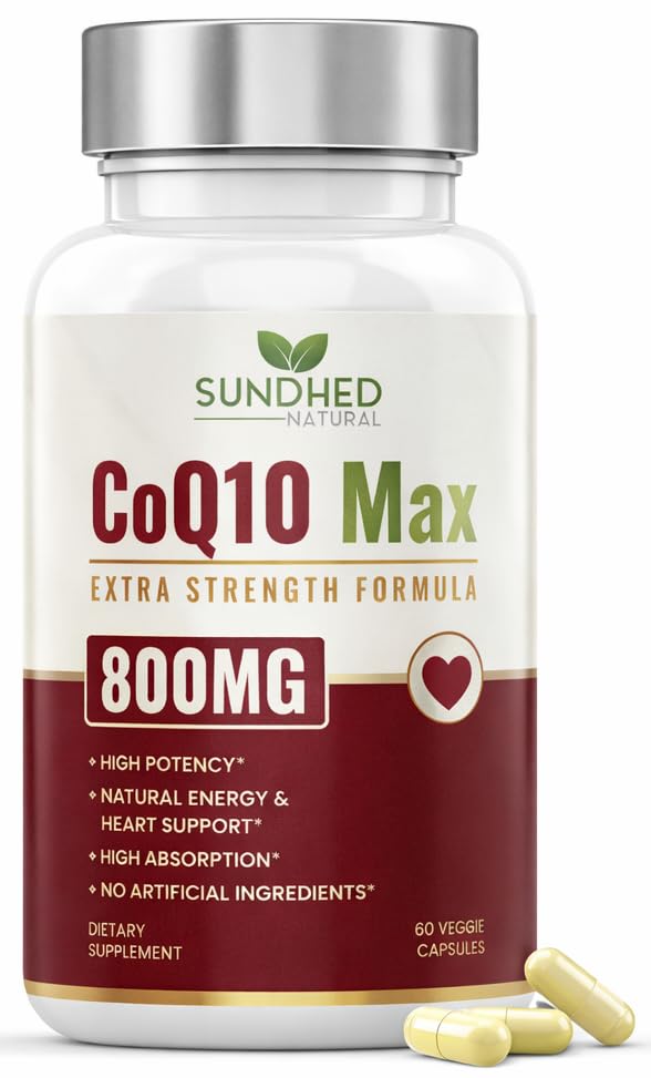 CoQ10 强抗氧化剂补充剂 - 超强公式 800mg, 60 Capsules, 1-Month 供应 Coenzyme Q10 维生素和补充剂