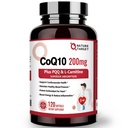 NATURE TARGET CoQ10-200mg 配PQQ L-Carnitine & Omega-3s, 高吸收Coenzyme-Q10 配BioPerine, 支持心脏和免疫系统, 细胞-能源生产, 120服务