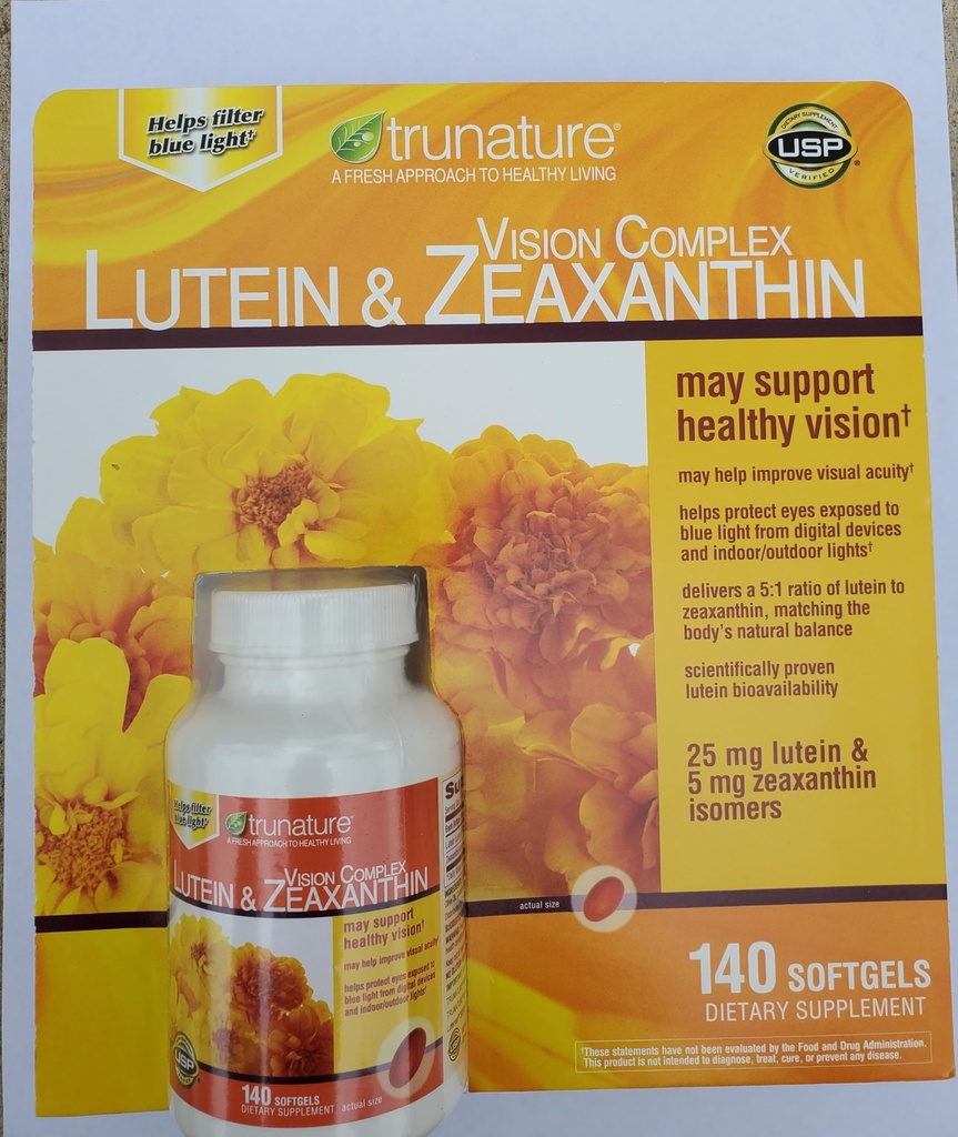 Tru-Nature Vision Complex Lutein & Zeaxanthin, 140个软胶包