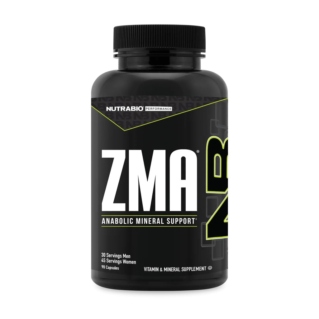 支持Hormone级的NutraBio ZMA 男子和女子补充剂-锌镁补充剂-睡眠-肌肉恢复-Immune Health 90 Counter