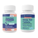 WELMATE 夜间健康包:Mucus Relief Guaifenesin 600mg Mucus Relief(200Ct) & Doxylamine Succinate 25mg 睡眠援助(200Ct) & 安息睡眠扩展救济