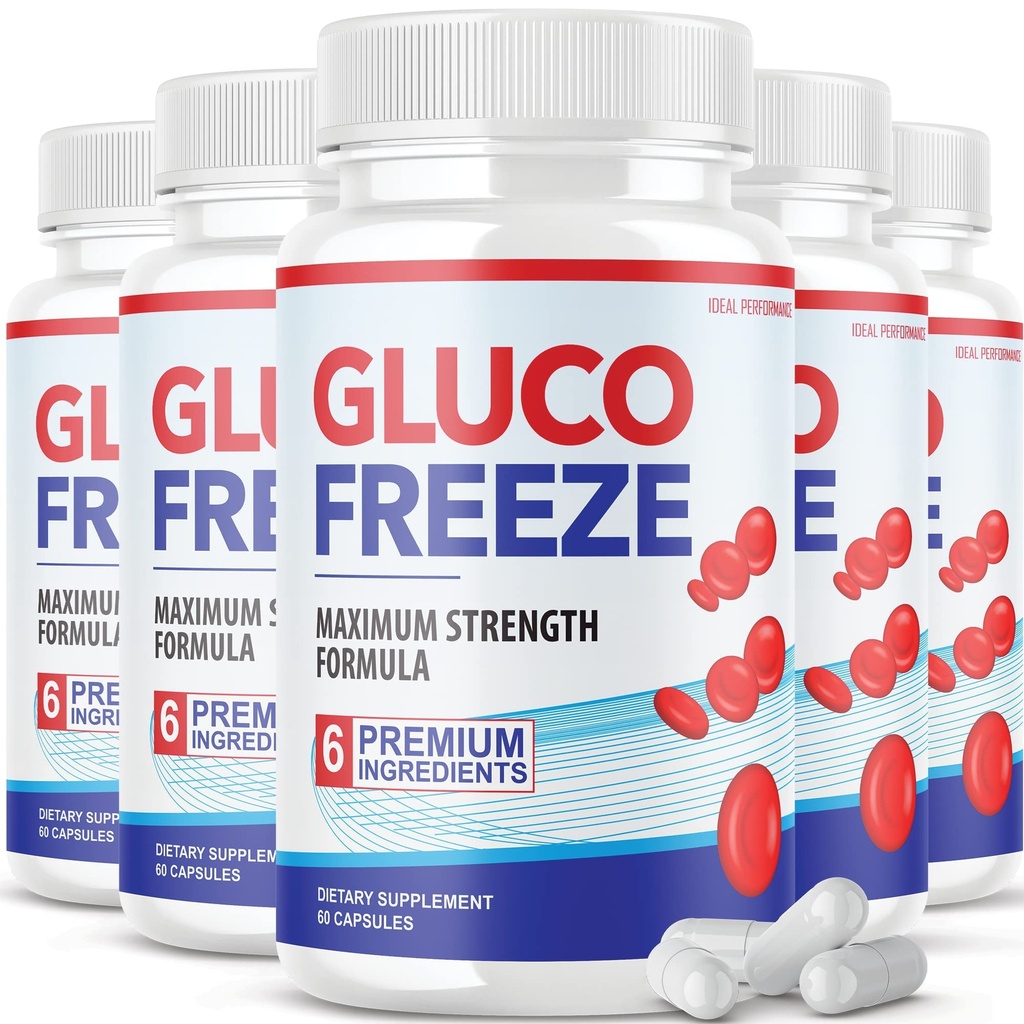 (5 Pack) Glucofreeze Pills - 官方公式 Gluco 冻结药 - Glucofreeze Pills - Glucofreeze Pills - Glucofreeze 冷冻药, Glucofree 饮食补充, Glucofree 高级强力公式 与肉桂条(300 Capsules)
