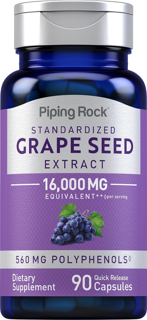 (原始内容存档于2018-10-21) (英语). Piping Rock Grape Seed Except Capsules | 16,000 mg | 90 pills | Vitis Vinifera Supplement | Non-GMO, Gluten Free.