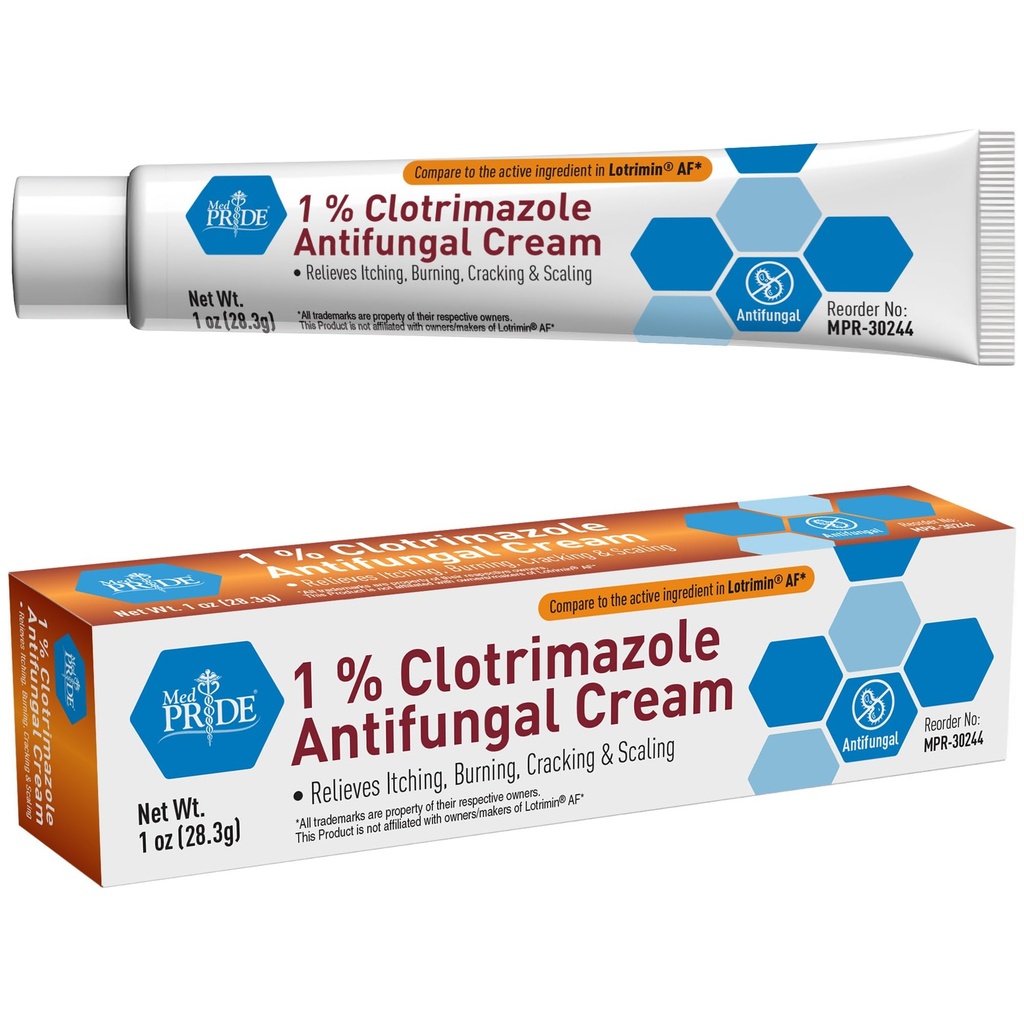 MED PRIDE 1% Clotrimazole 抗菌素凝胶 1oz-Fungus 皮肤护理 治疗 - Jock 痒肉膏 - 防治感染,汗拉什,运动员脚,环虫和缓解痒,烧伤