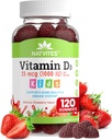 儿童维他命D3 Gummys - 维他命D1000 IU Pectin Gummy - 草莓火焰 - 骨质健康和免疫支持补充 - 非GMO, Gluten Free, Vegan, Nut & Dairy Free - 120 Counter (Pack of 1).