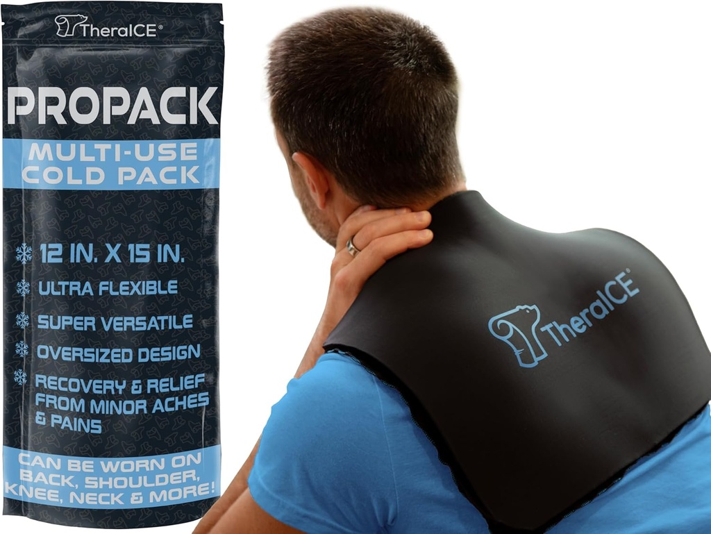 TheraICE PROPLPACE 冷却疗法 重用冷胶冰包装 - Extra Lige 12x15 - 对肌肉背痛,肩痛,Hip Knee - 超大小的多用途冷冰包装,用于轻伤和疼痛
