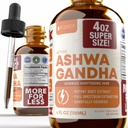 Rejuvica Health Ashwagandha 4oz XL 超大尺寸 - 高级液体补充剂 Tincture - Withania Somnifera 提取滴 - Ashwagandha Roots - 自然产生 Wisanolides