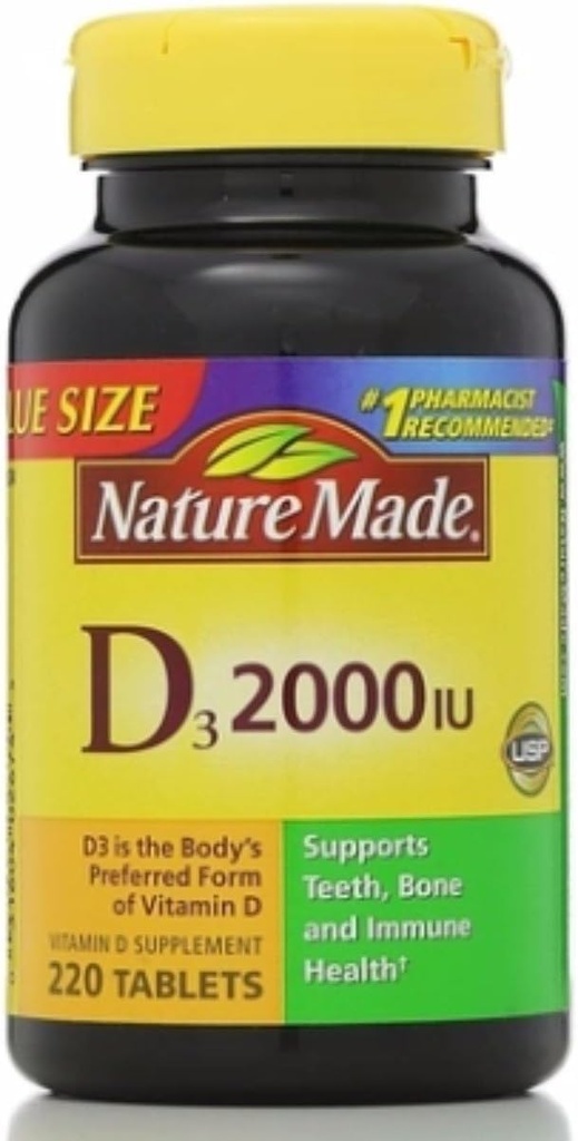 Nature Made D3 2000 IU 平板电脑 220 ea(2包)