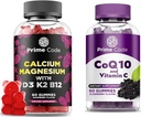 具有维生素B12 维生素K2 和维生素D3 的 女性和男性主密码钙, CoQ10 200mg 和维生素C 250mg Gummys