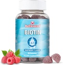 Biotin Gummys - 头发和钉子生长强度 女性健康和美容补充剂 - 10000 MCG 皮质可嚼补充剂 - Raspberry Flavor - (60 瓶子伯爵)