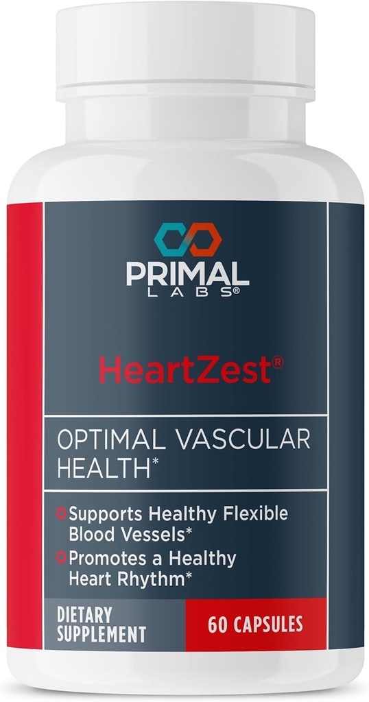 Primal Labs HeartZest - 用于心脏健康 - 维生素D3和K2公式 - 60卡普尔