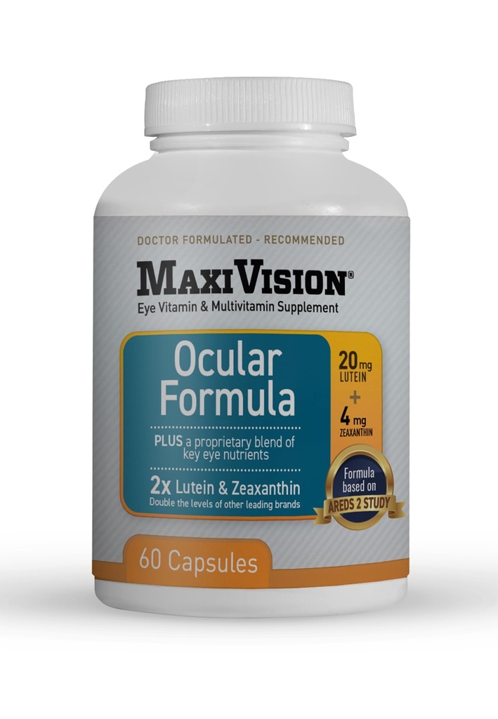 MaxiVision 分子式 - AREDS2 - 眼维生素和多维他命 - Lutein和Zeaxanthin - 1瓶(60瓶)