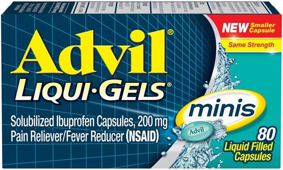 Advil Liqui-Gels Minis, 80 Capsules per Bottle (5瓶) (中文(简体) ).