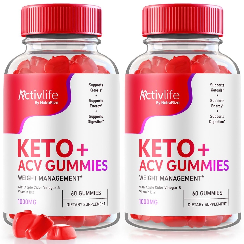 NutraRize(2 ActivLife Keto + ACV Gummys 高级体重损失,高级公式,审查(120 Gummys))