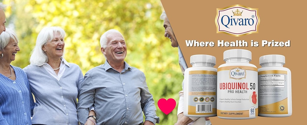 QIH23: Ubiquinol 50 Pro Health COQ10(60 Capsules) - Ubiquinol 补充剂 活性形式 Coenzyme Q10 - 强抗氧化剂,用于细胞能生产,总体健康与健康