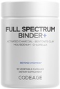 编码Binder + 系统Binder 补充剂 - 激活的炭药, 贝东岩 Clay 矿物粉, Fulvic 和 Humic Acids, Molybdenum, 碳形式 - 90 Capsules