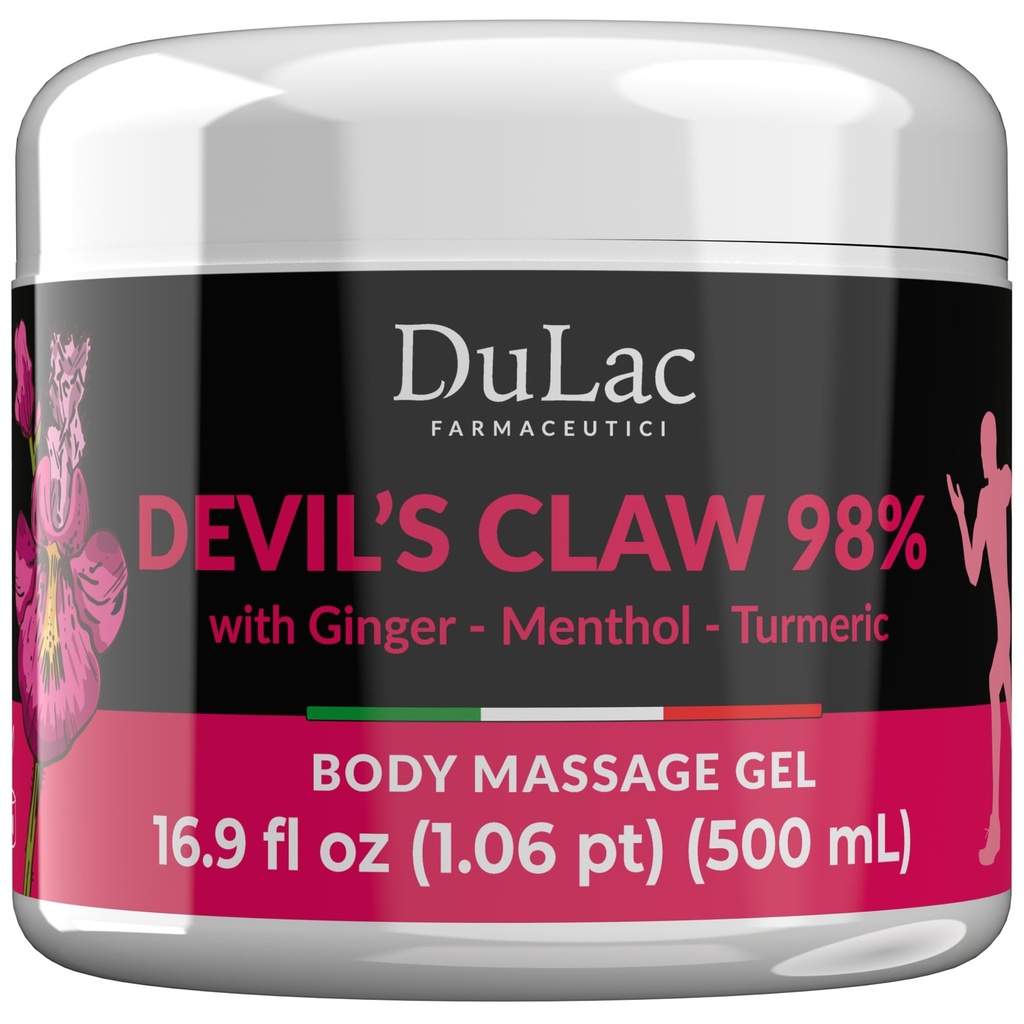 Dulac - Devil's Claw 98% Cream Maximum Strength 16.9 Fl Oz, Natural Joint and Muscle Comfort Cream, Enriched with Menthol for Cool Effect