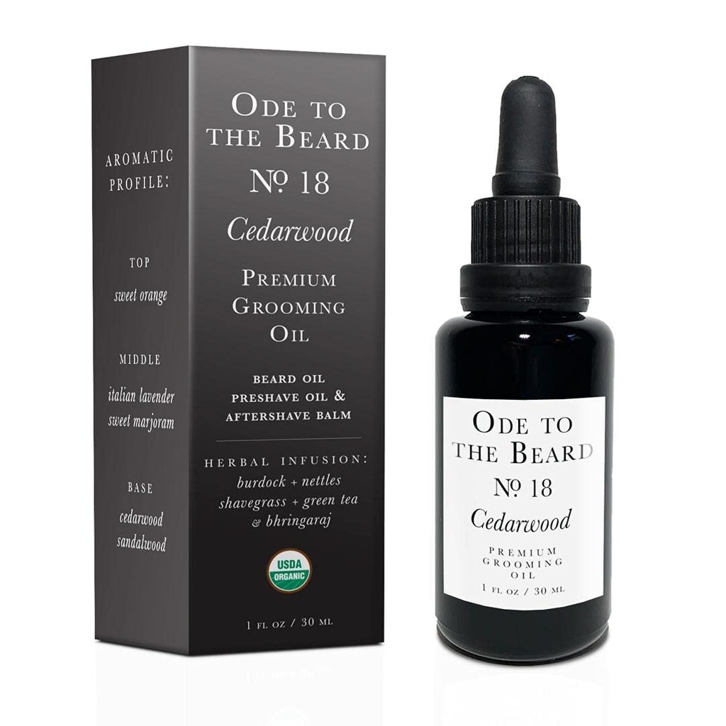 Vegan Mia - USDA有机锡达-铸造的比尔德石油给男人,3-in-1 绿毛油与Argan Oil, Jojoba and More, 用于胡子生长和维护 - Ode to The Beard Cedarwood Beard Oil, 1 floz
