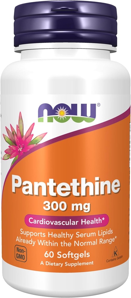 食品补充剂,Pantethine(Coenzyme A Precusor)300毫克,心血管健康*,60软胶