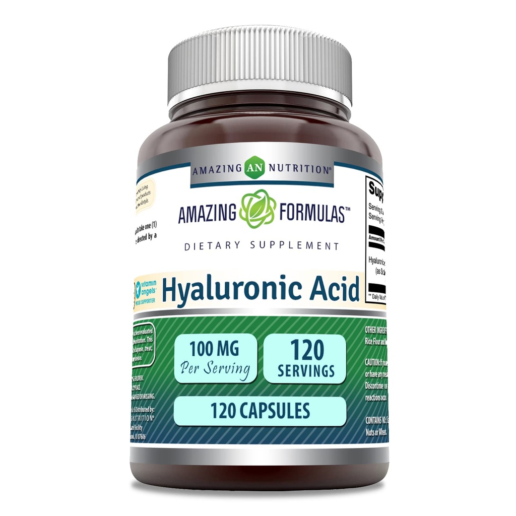 美国制造的超乎想象的Hyaluronic Acid 100 Mg 补充 | Capsules | Non-GMO | Gluten-free | (1 Pack | 120 Count)