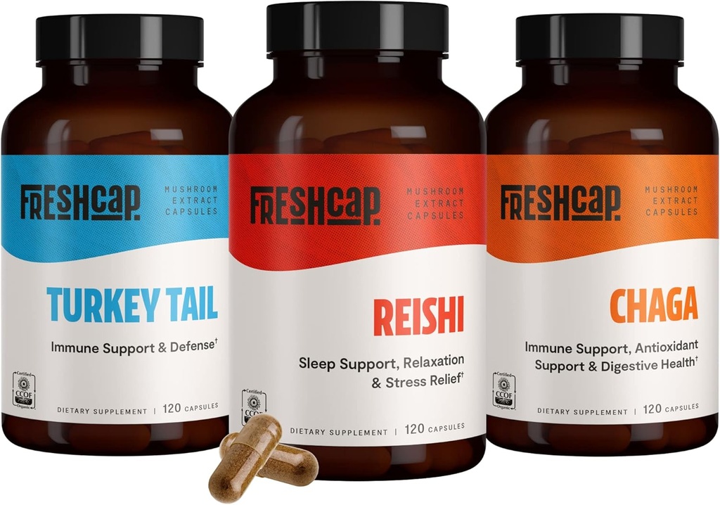 FreshCap Immune维权者俱乐部(Reishi、土耳其Tail、Chaga)